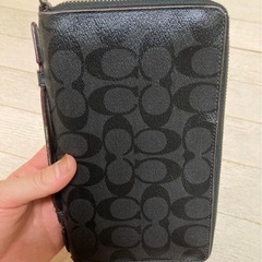 【美品】COACH 長財布 ラウンドジップ F67626 グレー×ブラックの画像