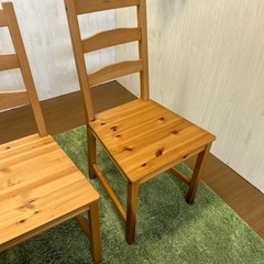 【リユース☆エコちょっぷ】 IKEA ダイニングチェア　2脚の画像