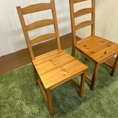 【リユース☆エコちょっぷ】 IKEA ダイニングチェア　2脚の画像