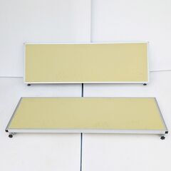 ローパーテーション イエローグリーン デスクトップパネル 【2枚セット】4400円！デスク上に簡単設置♪ パーソナルスペース確保＆感染症対策に　【UP!s】の画像