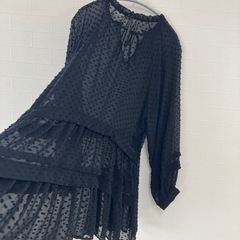 ワンピースシースルＬＬ黒の画像