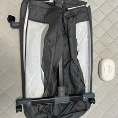 ベビーベッド 添い寝 折りたたみハイローベッド 高さ調節可能　グレー系の画像