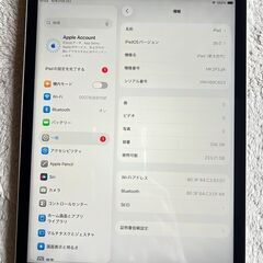 Ipad 第9世代 Wi-Fi ２５６ＧＢ silverバッテリー８９％の画像