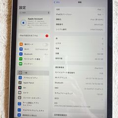 iPad 第９世代 10.2インチA2604 Wi-Fi-sell silver ６４GB  バッテリー９０% 　002の画像