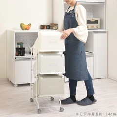 ゴミ箱 3段タイプ キャスター付き ダストボックス 収納の画像