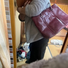 合皮ワインレッドのバックの画像