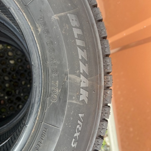BS VRX3　155/80R13 イボ残有りバリ目
