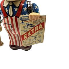 ブリキ おもちゃ ニュースボーイ ゼンマイ式 昭和レトロの画像