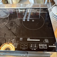 IHクッキングヒーター 2口 2500W IHコンロ 一人暮らし IH調理器 2口IHコンロ 据置型 IHC-SG221 ブラックの画像