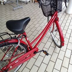 ★ジモティ割あり★  軽快自転車 27インチ　レッド クリーニング済み TK6954の画像