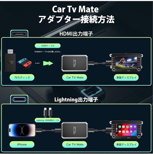 新品未使用　LAMTTO ワイヤレス CarPlayアダプター 兼用テレビスティック純正有線