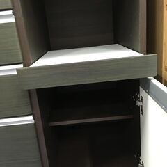 ★リユースのサカイ横浜南店★YM1542 NITORI レンジボード　ダークブラウン W80×D51×H201 クリーニング済みの画像