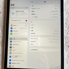 iPad 第９世代 10.2インチA2602 Wi-Fi silver ２５６GB  バッテリー８７%  012の画像
