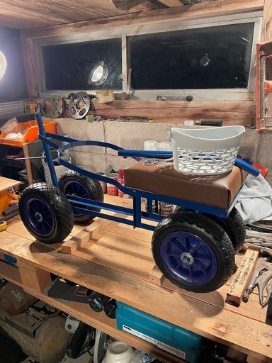 収穫用台車ハウス用(バケツ専用) ハンドル着脱可能