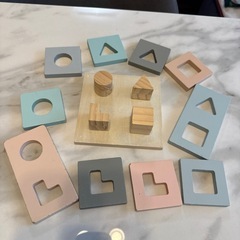 積み木パズル　木製パズル　型はめパズルの画像