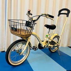 あさひ純正フルオプション「イノベーションファクトリー」キッズ自転車 14インチ アイボリー 3歳からの練習用に♪すぐ使えます！の画像