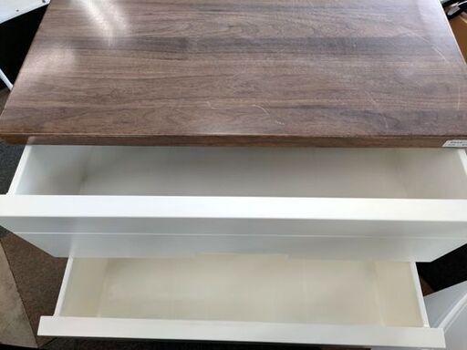 5段 プラチェスト 高さ104㎝ ホワイト  ウッドトップチェスト 幅65㎝ 奥行41㎝ 衣類収納 白 札幌 北20条店