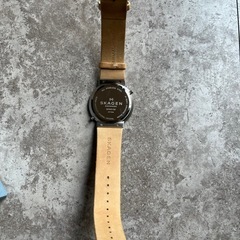 スカーゲン　SKAGEN レザーベルト　ユニセックス腕時計　電池交換未の画像