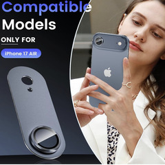 オンライン決済📱【for iPhone 17 Air専用】Jurqqer カメラレンズ保護カバー｜9H強化ガラス＋アルミ合金一体設計｜露出オーバー防止・防指紋・耐衝撃・高透過率・貼るだけ簡単取付（アッシュブルー）の画像