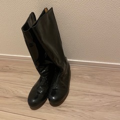 キッズ光沢黒ロングブーツ(LANVIN) 20cmの画像