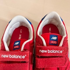 子供 ニューバランス 420 レッド スニーカー 20cmの画像