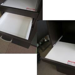 幅80cm ニトリ ミドルレンジボード 高さ115cm キッチン収納 食器棚 ダークブラウン 札幌 北20条店の画像