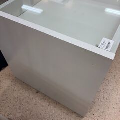 【ジャングルジャングル岩出店】【B245】ガラスローテーブル ホワイト幅75cm×奥行39cm×高さ38cm  和歌山 岩出市 紀の川市 海南市の画像