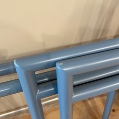 BOLTS ワークベンチ 組立式 シェルフ 棚 作業台 植物棚　スチールラック 大1台、小1台　ブルーの画像