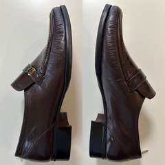 MARELLIマレリー6176ローファーモカシンシューズスリッポンシューズ ビジネスシューズ レザーシューズ くつ クツ 革靴 紐なしシューズ 紐なし靴紳士靴メンズ男性用ダークブラウン焦げ茶色25.5センチ3E EEE箱日本製国産国内製メイドインジャパンの画像