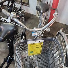 J1650【リユースのサカイ柏店】BRIDGESTONE　ブリヂストン　シティサイクル　Biscuit　ダイナモライト　シルバー★店頭にて試乗可★ 簡易クリーニング済　　 中古自転車 　流山市  松戸市 我孫子市 鎌ヶ谷市 船橋市 守谷市 取手市　の画像