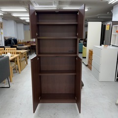 【美品‼️】便利♪ 80cm幅薄型シューズボックス 下駄箱 玄関収納家具 コンセント付き 木目調ブラウン♪の画像