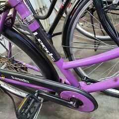 J1653【リユースのサカイ柏店】シティサイクル　Leeds　ダイナモライト　パープル★店頭にて試乗可★ 簡易クリーニング済　　 中古自転車 　流山市  松戸市 我孫子市 鎌ヶ谷市 船橋市 守谷市 取手市　の画像