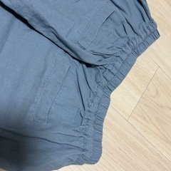 SUNVALLEY ブルー ワイドパンツ M 麻混パンツの画像