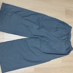 SUNVALLEY ブルー ワイドパンツ M 麻混パンツの画像
