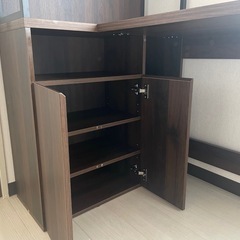 【使用1年未満美品】PCデスク パソコンデスク L字 ラック付きデスクの画像