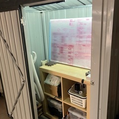 【ホワイト 棚あり】屋外物置 大型倉庫 大型物置 戸外収納庫 防水/耐侯/の画像