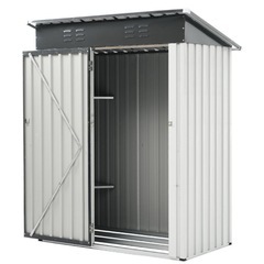【ホワイト 棚あり】屋外物置 大型倉庫 大型物置 戸外収納庫 防水/耐侯/の画像