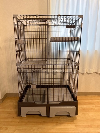 美品キャットケージ（トイレ付）猫　ゲージ