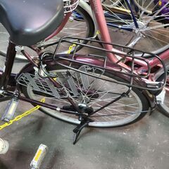 J1655【リユースのサカイ柏店】シティサイクル　CRISPY　ダイナモライト　パープル★店頭にて試乗可★ 簡易クリーニング済　　 中古自転車 　流山市  松戸市 我孫子市 鎌ヶ谷市 船橋市 守谷市 取手市の画像