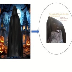 ハロウィン　マント　黒　未使用　大人の画像