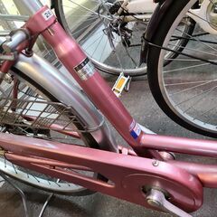 J1656【リユースのサカイ柏店】asahi　アサヒサイクル　シティサイクル　FROMAGE　ダイナモライト　ピンク★店頭にて試乗可★ 簡易クリーニング済　　 中古自転車 　流山市  松戸市 我孫子市 鎌ヶ谷市 船橋市 守谷市 取手市　の画像