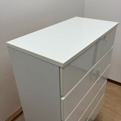 stp-3462　チェスト　5段　ホワイト　幅80cm　引出6杯　タンス　白　　引き出し　収納　衣類収納　洋服箪笥　シンプルの画像