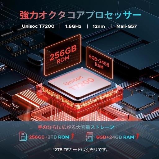 U11PRO 11インチ アンドロイド16 タブレット 30GB+256GB+2TB TF拡張 8コアCPU Gemini
