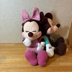 新品・未使用　ミッキー&ミニー　ルビー&ミントショコラペアぬいぐるみの画像