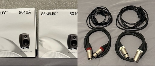 美品！GENELEC 8010 ペア モニタースピーカーダークグレー (Aneo