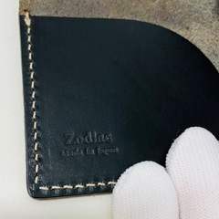Zodiac ブラックレザー マネークリップの画像