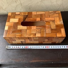 木目調ティッシュケースの画像