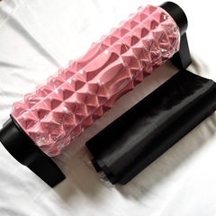 フォームローラー 筋膜リリース ピンク 初心者向け ヨガポール 筋肉ほぐし フィットネス 男女兼用 収納袋 日本語マニュアル付の画像