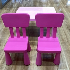 マンムット(IKEA)テーブル＆椅子2脚【町田市再生家具】252085の画像