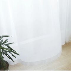 ミラーレースカーテン/柄なし サイズ:幅100cm×丈208cmの2枚組の画像